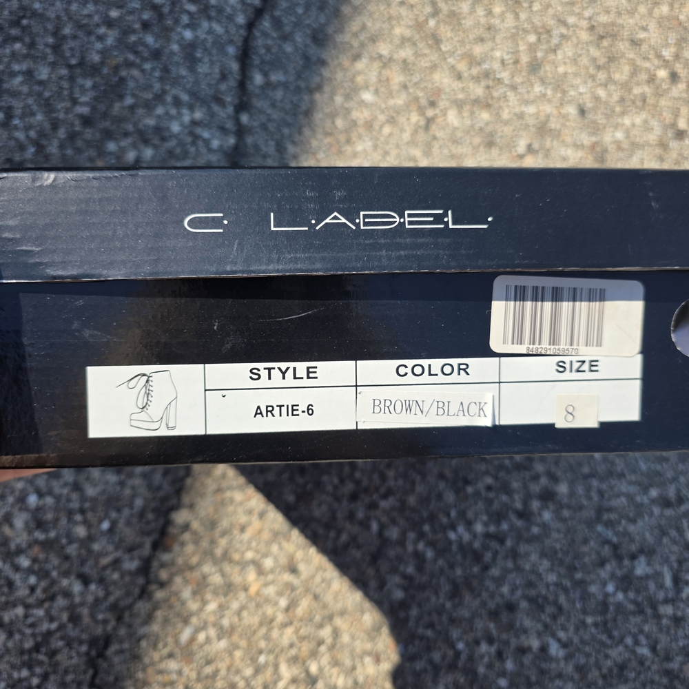 C. Label Leopard Printed Brown and Black Heels